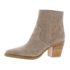 Lucky Brand Jaide Square-toe Western Tan Suede Ankle Boots Size 8